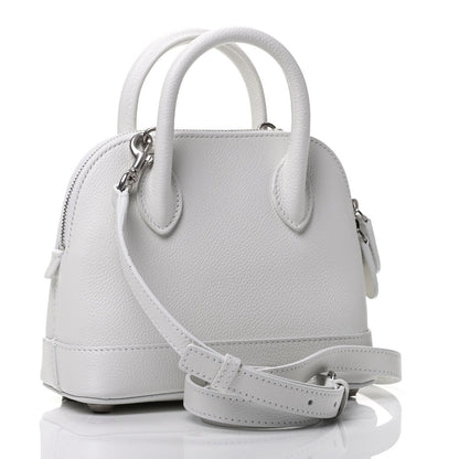Balenciaga Grained Calfskin Logo XXS Ville Top Handle Bag White Light Green 2 of 4