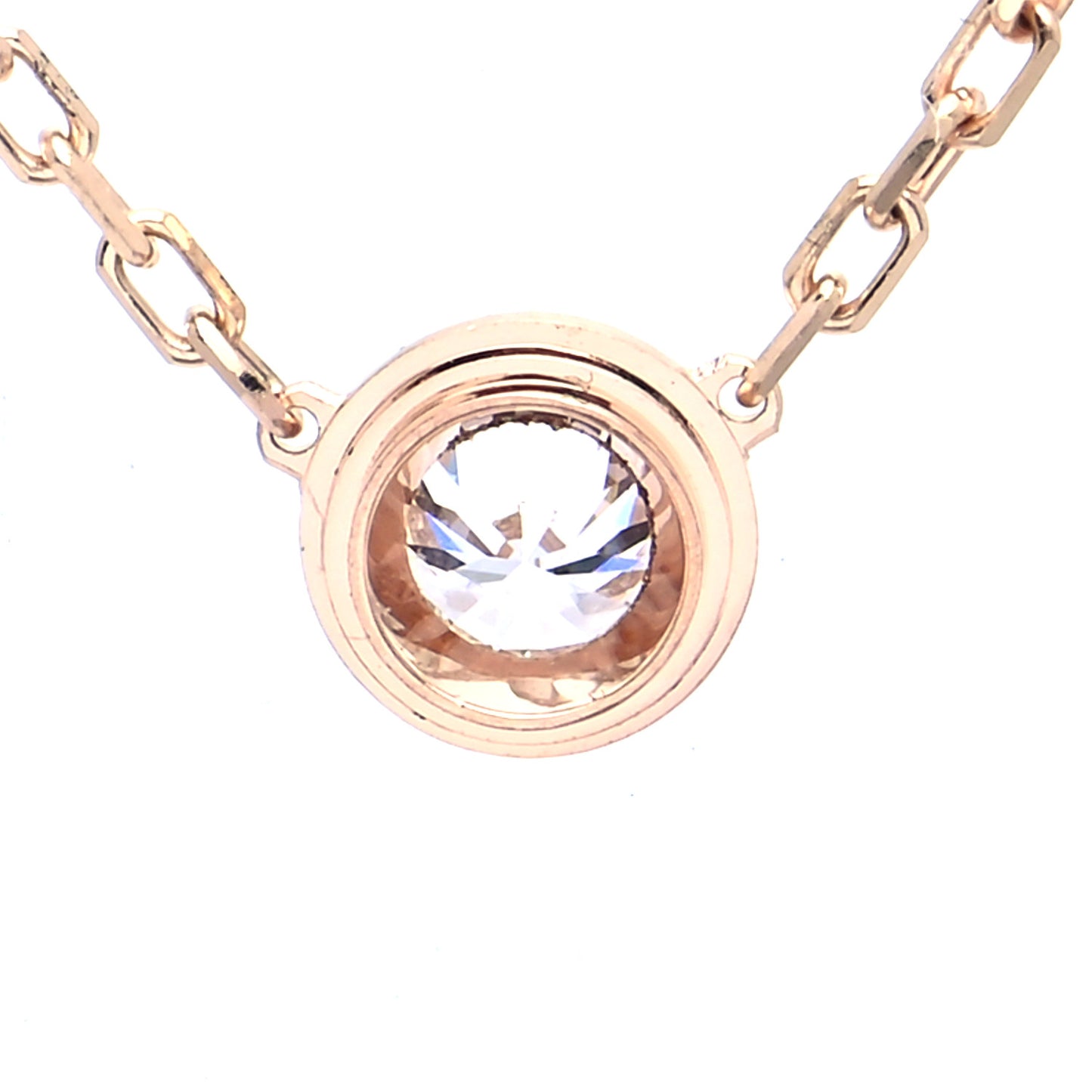 18K Pink Gold Diamond LM D'Amour Pendant Necklace