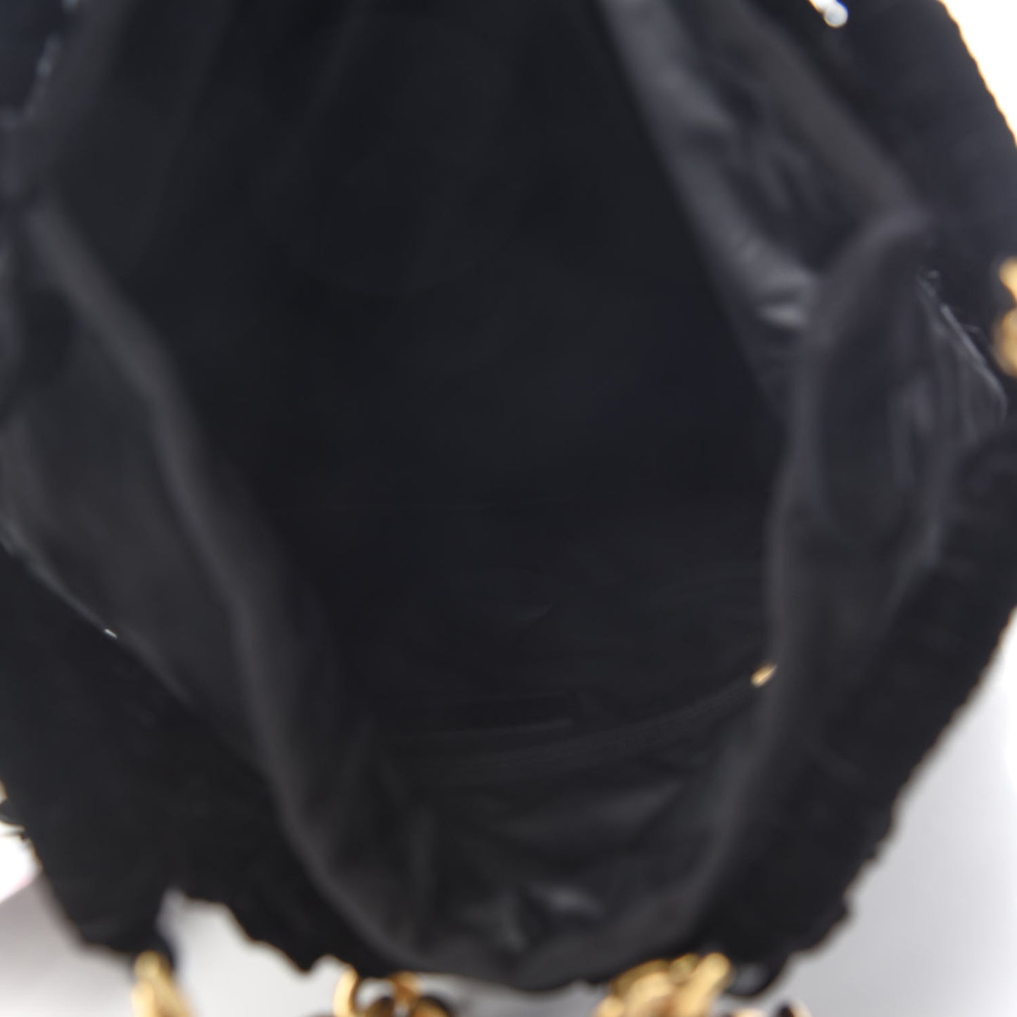 Braided Velvet Metallic Lambskin Precious Net Tote Black