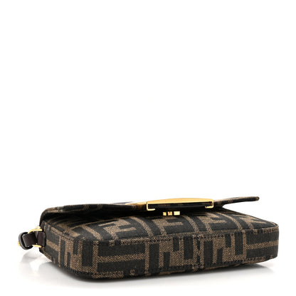 Fendi Fabric Jacquard FF 1974 Phone Baguette Tobacco Moro 4 of 10