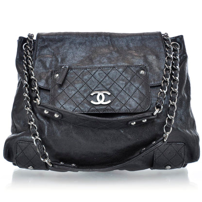 Chanel Glazed Caviar Pocket In The City Tote Brown 1 of 10