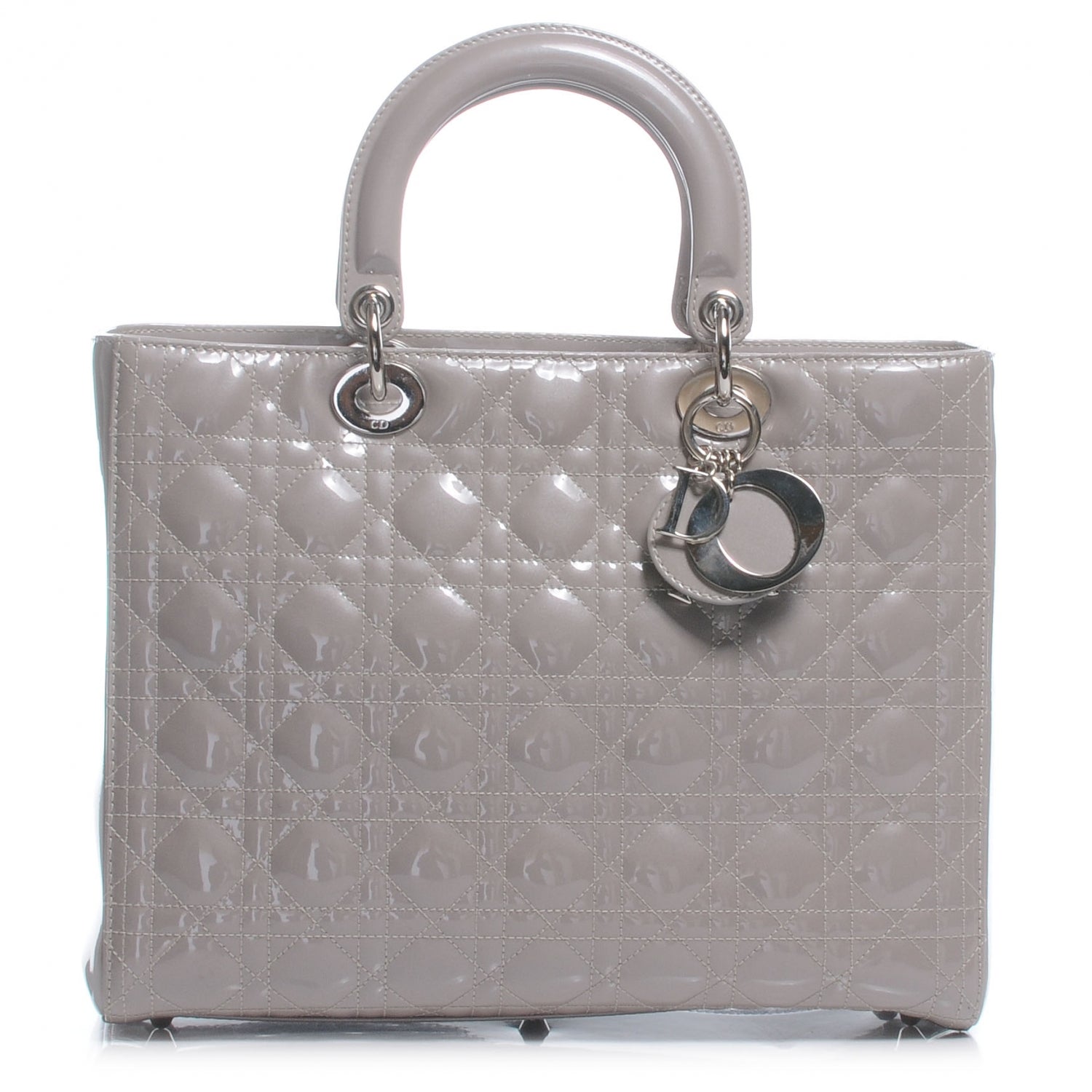 Christian Dior Patent Cannage Large Lady Dior Grey 1 of 12