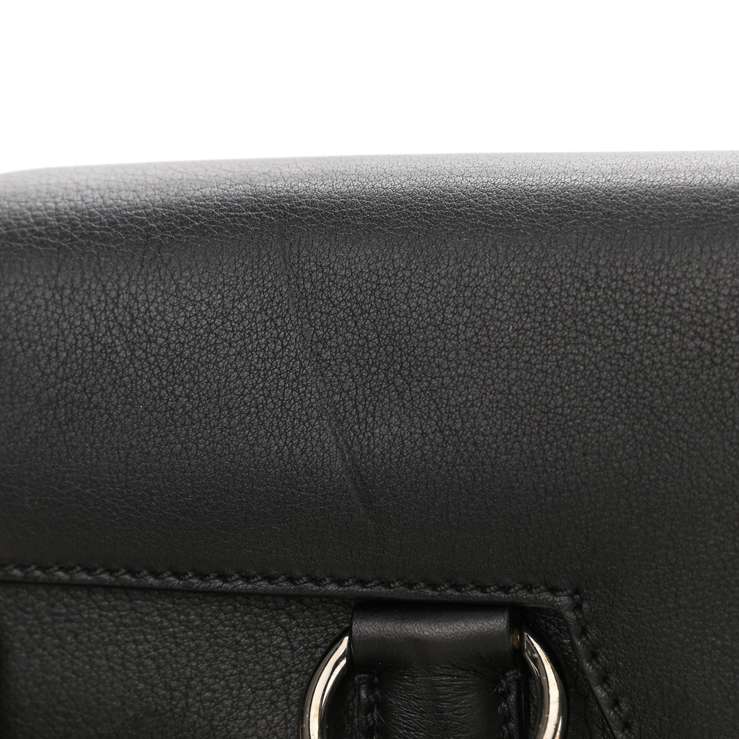 Salvatore Ferragamo Calfskin Gancini Top Handle Satchel Black 10 of 10