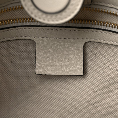 Gucci Monogram Calfskin Medium Horsebit 1955 Tote Bag Beige Mystic White 6 of 16