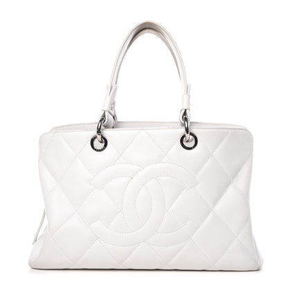 Chanel Soft Caviar Quilted CC Timeless Tote White 1 of 19