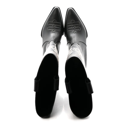 Hermes Calfskin Folk 35 Boots 39 Black 2 of 9