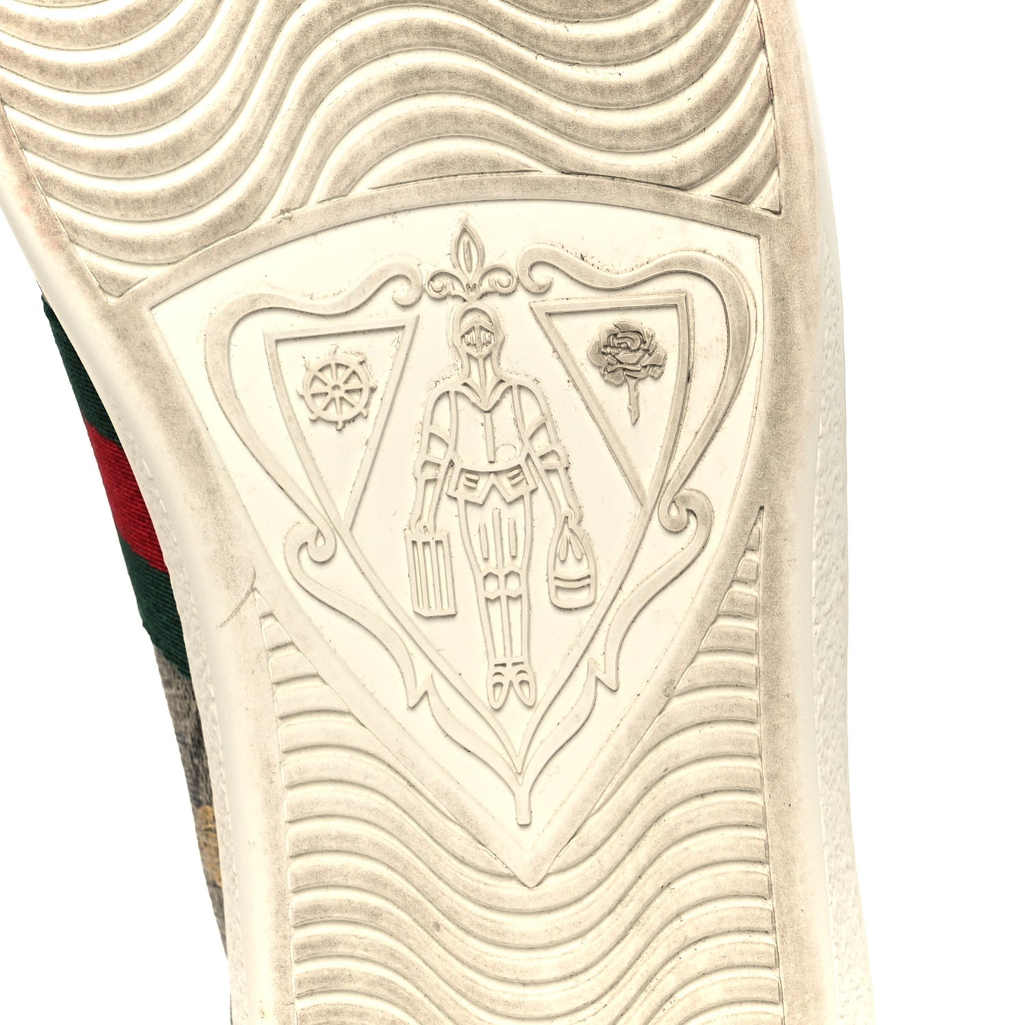 GG Supreme Monogram Bees Ayers Web Womens Ace Sneakers 37 Beige Oro Green Red
