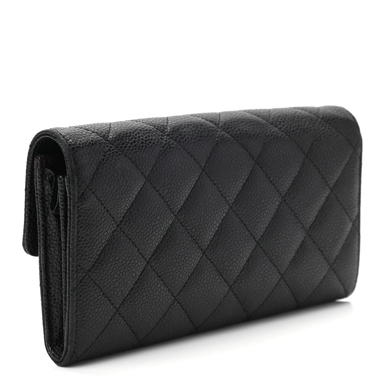 Chanel Caviar Quilted Large Gusset Flap Wallet Black 3 of 10