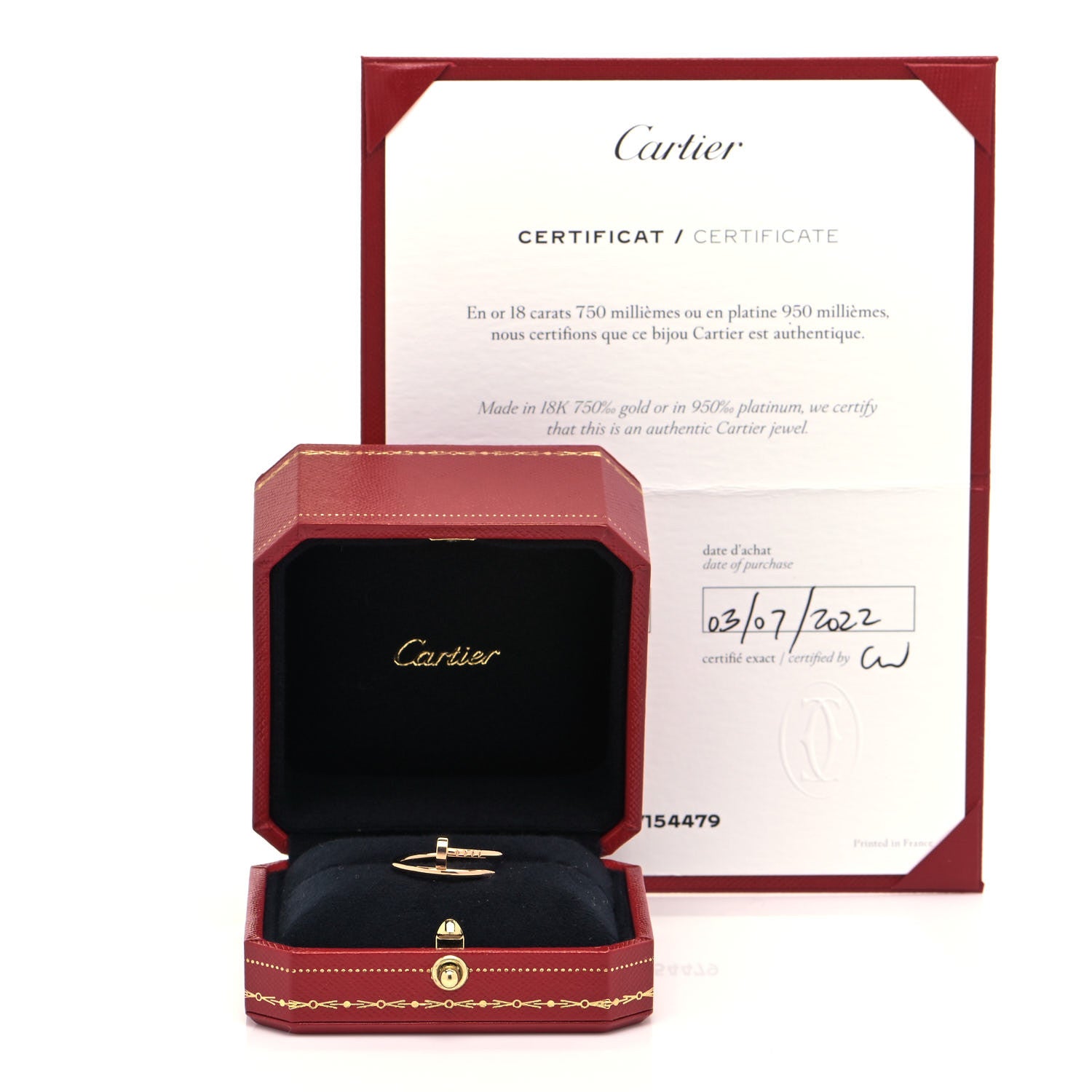 Cartier 18K Pink Gold Small Juste Un Clou Ring 53 6.5 5 of 5