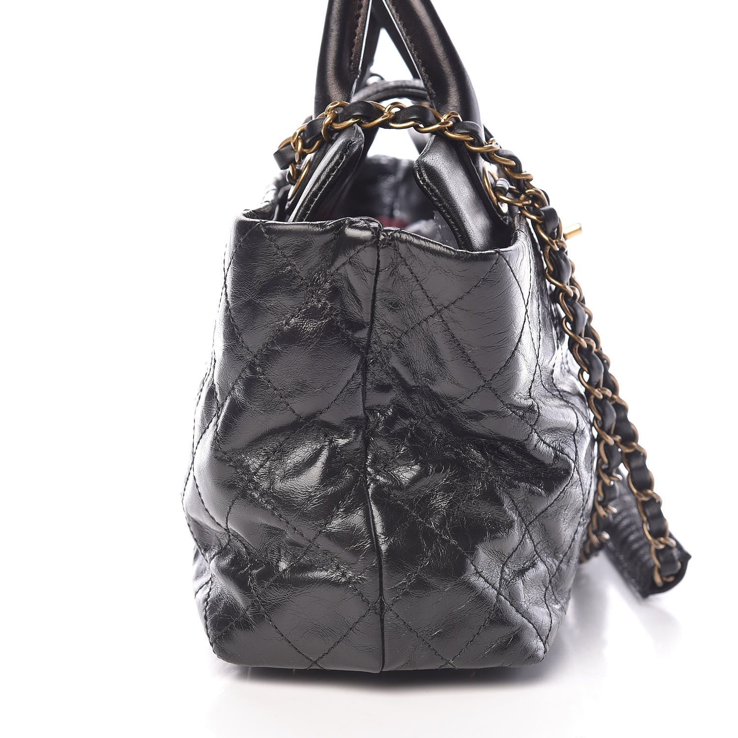 Chanel Glazed Calfskin Stingray Bindi CC Tote Black 10 of 13