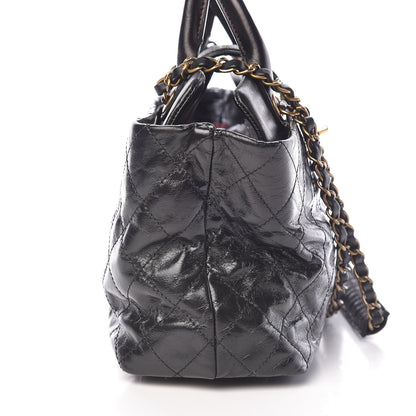 Chanel Glazed Calfskin Stingray Bindi CC Tote Black 10 of 13