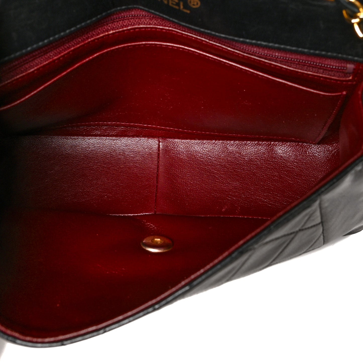 Lambskin Quilted Medium Single Flap Black