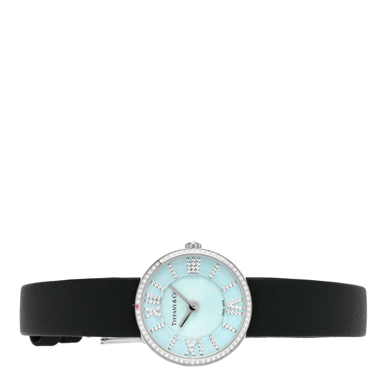 Tiffany Stainless Steel Calfskin Diamond Bezel 24mm Atlas 2-Hand Quartz Watch Tiffany Blue 2 of 4