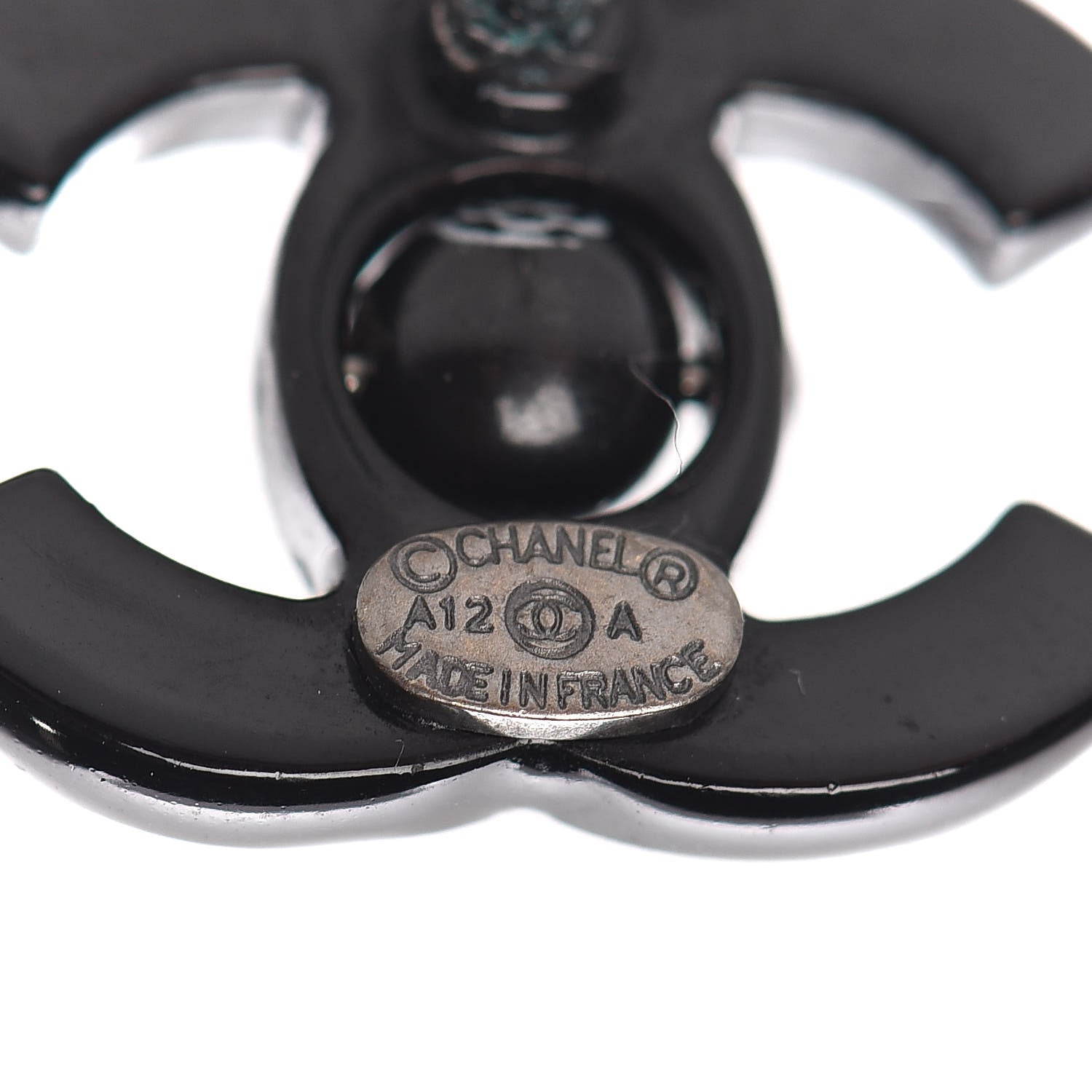 Chanel Resin CC Mademoiselle Earrings Black 4 of 6
