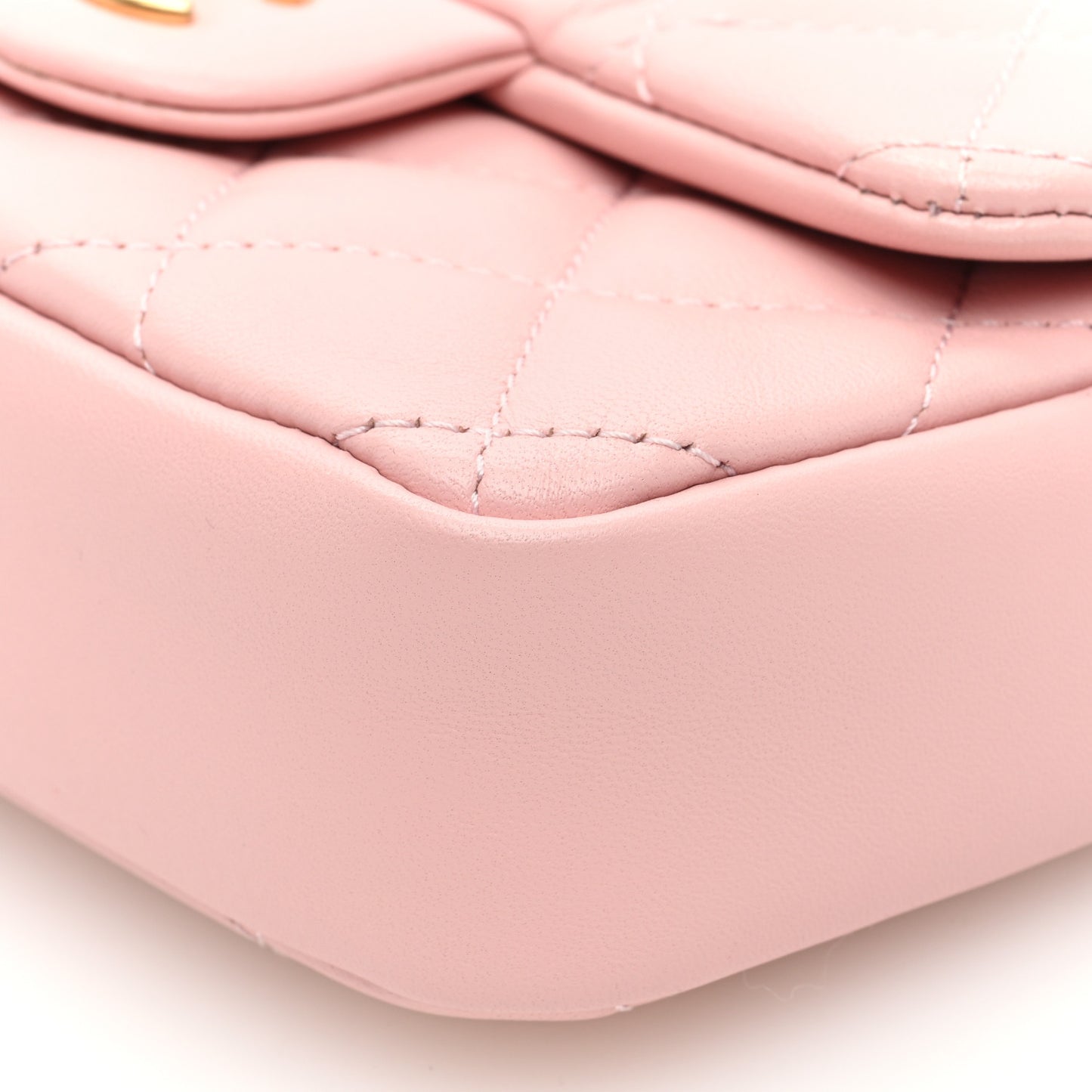Lambskin Quilted Mini Heart Charms Flap Light Pink