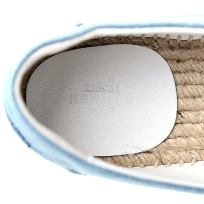 Hermes Denim Canvas Womens Trip Espadrilles 37 Bleu Clair 6 of 8