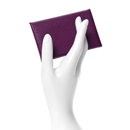Hermes Chevre Mysore Calvi Card Case Anemone 2 of 10
