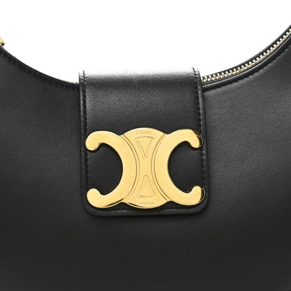 Celine Smooth Calfskin Medium Strap Ava Triomphe Shoulder Bag Black 8 of 10