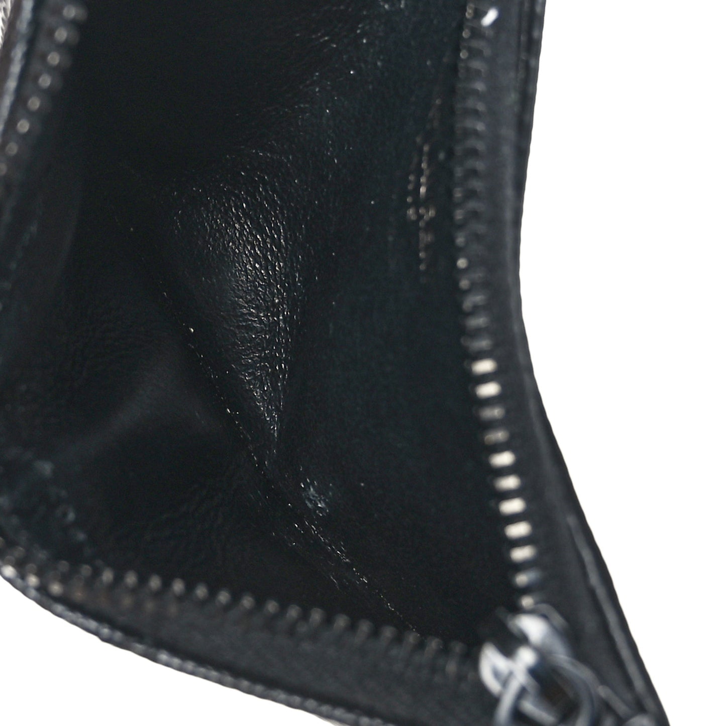 Grain De Poudre Matelasse Chevron Monogram Fragments Zippered Card Case Black