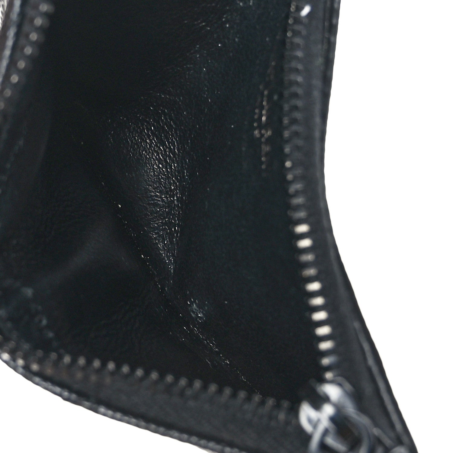 Saint Laurent Grain De Poudre Matelasse Chevron Monogram Fragments Zippered Card Case Black 5 of 8