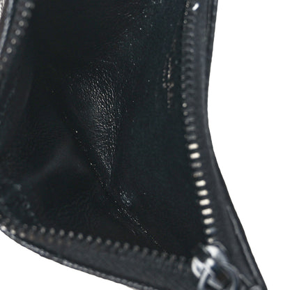 Saint Laurent Grain De Poudre Matelasse Chevron Monogram Fragments Zippered Card Case Black 5 of 8