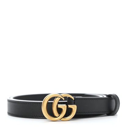 Gucci Calfskin Double G 20mm Belt 85 34 Black 1 of 4