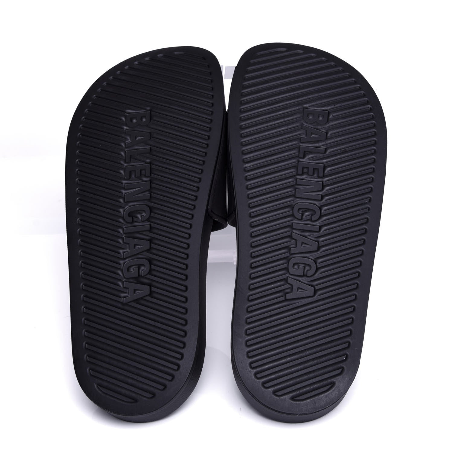 Balenciaga Rubber Womens Logo Pool Slide Sandals 41 Black White 6 of 20