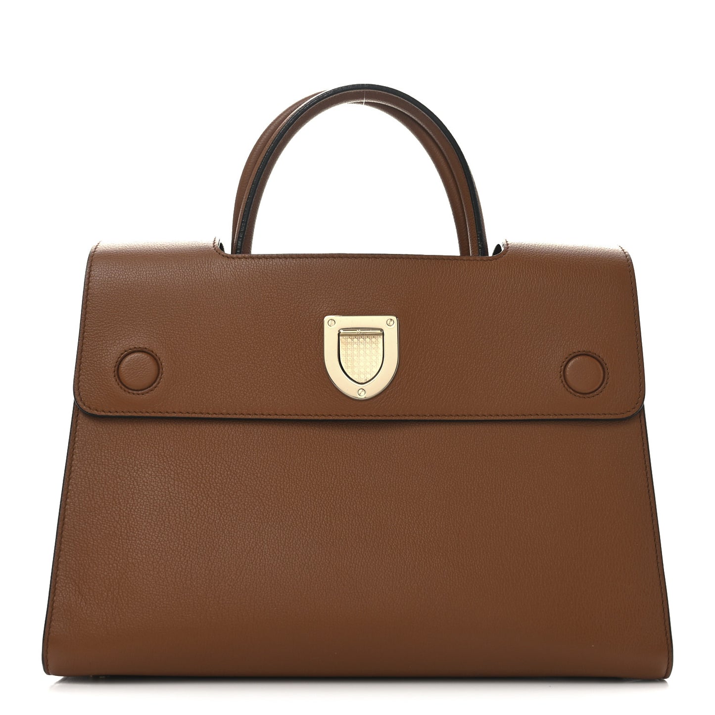 Grained Calfskin Medium Diorever Flap Brown