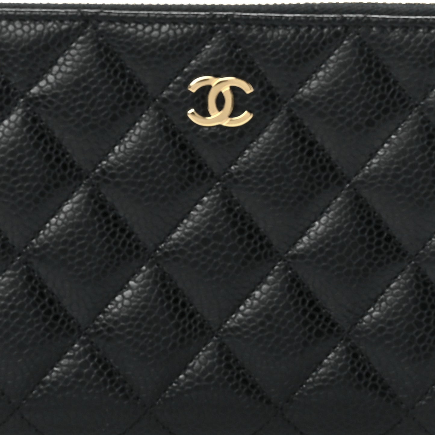 Caviar Quilted Large Gusset Zip Around Wallet Black