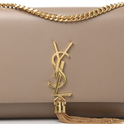 Saint Laurent Smooth Calfskin Medium Classic Monogram Kate Tassel Satchel Dark Beige 10 of 10