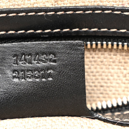 Gucci Calfskin Canvas Tote Black White 7 of 11