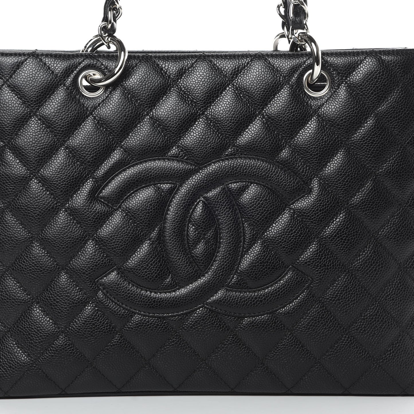 Caviar Quilted Grand Shopping Tote GST Black