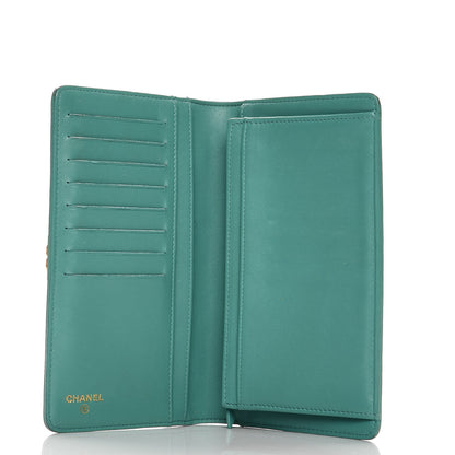 Chanel Lambskin Quilted Boy Yen Wallet Green 5 of 13