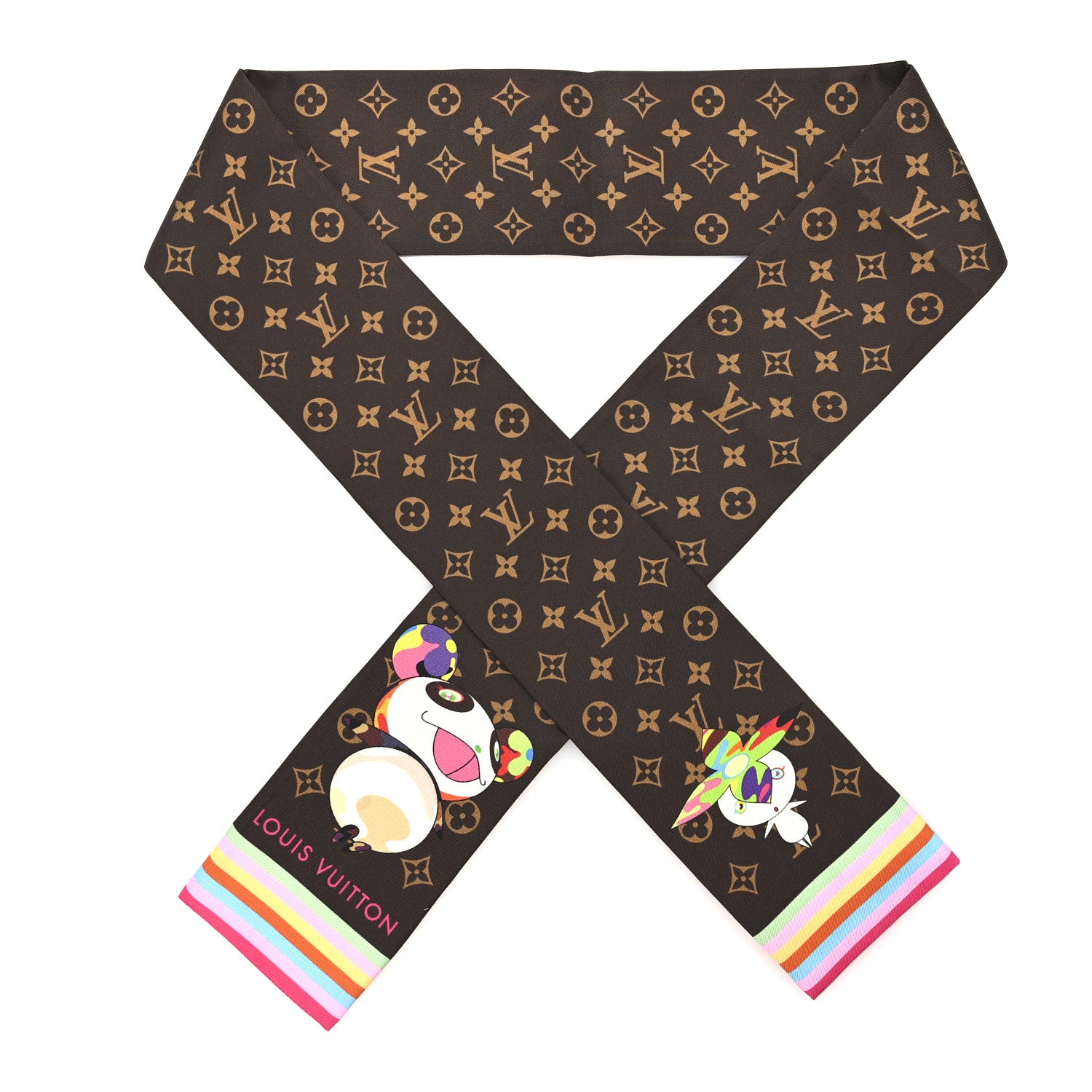 Louis Vuitton LV X TM Silk Monogram Superflat Character Bandeau Brown 1 of 4