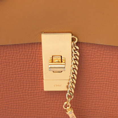 Chloe Grained Calfskin Lambskin Bi-Color Drew Shoulder Bag Orange Mustard 12 of 13