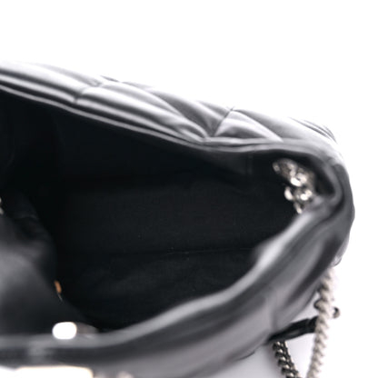Saint Laurent Lambskin Quilted Small Loulou Puffer Monogram Chain Satchel Black 5 of 12
