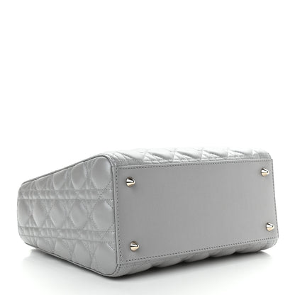 Christian Dior Pearly Lambskin Cannage Medium Lady Dior Opaline 4 of 8