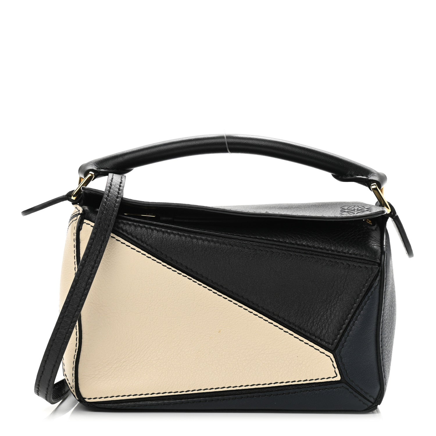 Loewe Calfskin Mini Puzzle Bag Black Cream 1 of 11