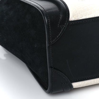 Celine Bullhide Calfskin Nubuck Bi-Color Nano Luggage Black White 7 of 11
