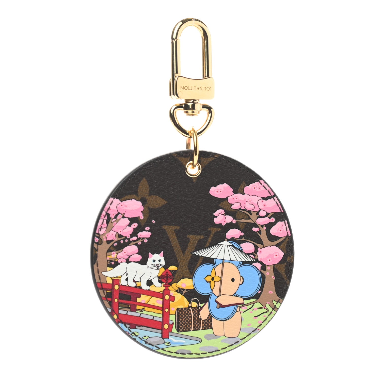 Louis Vuitton Monogram 2021 Christmas Animation Japanese Garden Bag Charm Key Ring Wisteria Pink 1 of 4