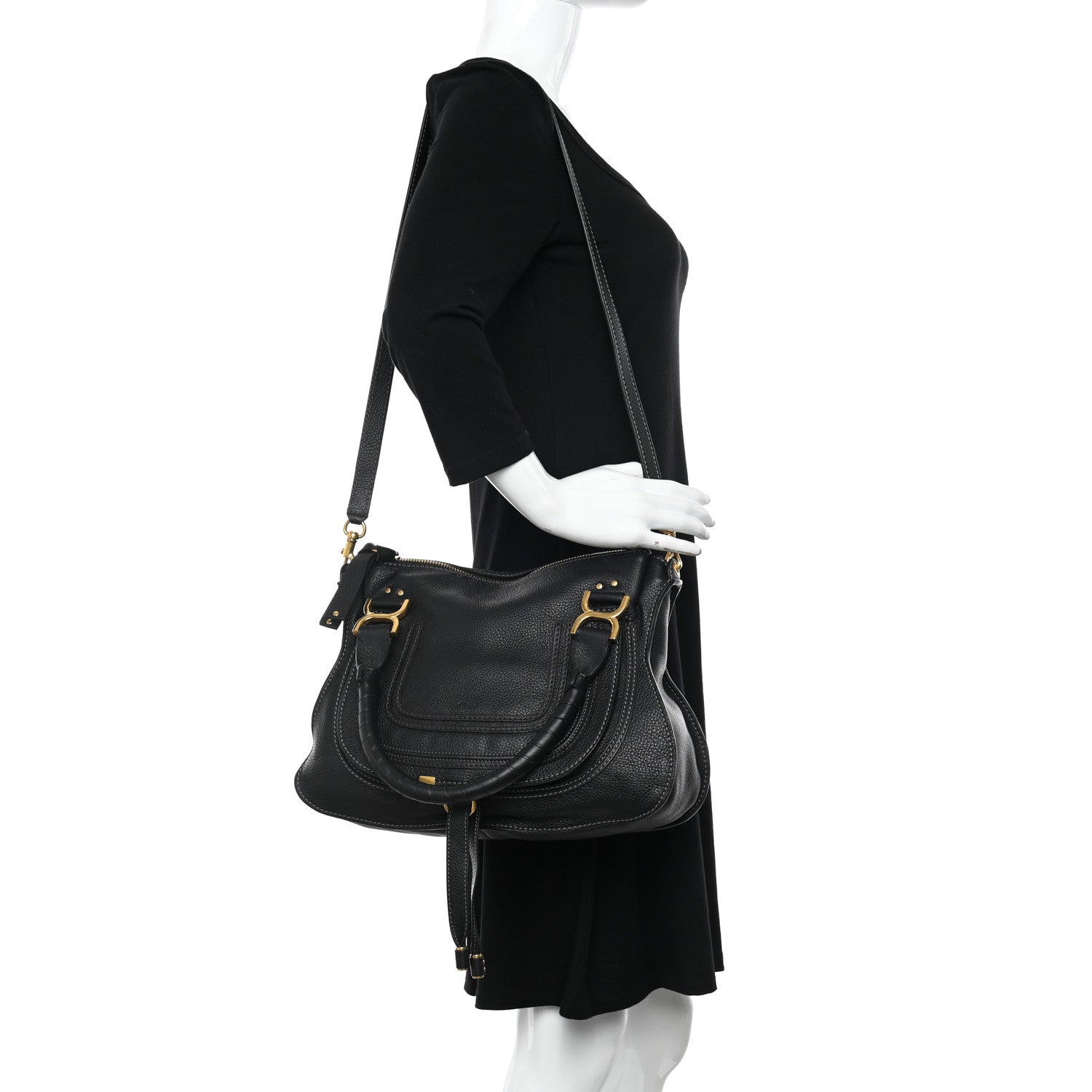 Chloe Calfskin Medium Marcie Satchel Black 2 of 9