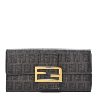 Fendi Zucchino Spalmati Forever Continental Wallet Moro Black 1 of 8