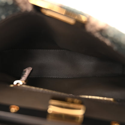 Fendi Snakeskin Mini Peekaboo Iconic Satchel Malachite Carbone 6 of 11