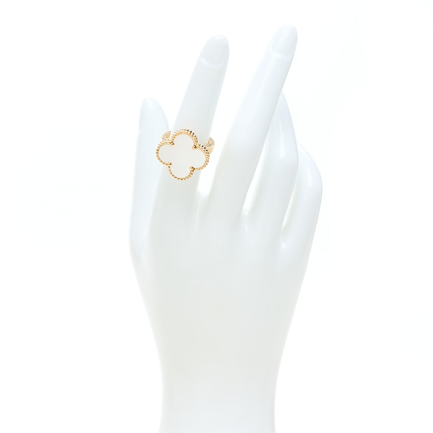 18K Yellow Gold Mother of Pearl Magic Alhambra Ring 52 6