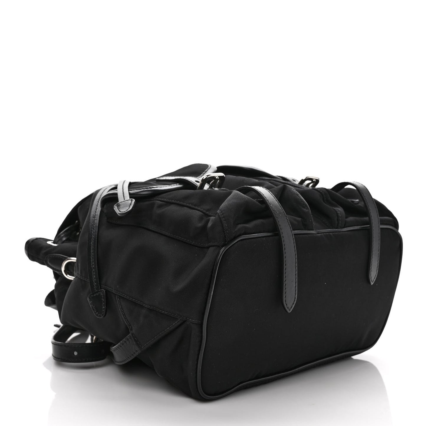 Tessuto Nylon Soft Calfskin Small Backpack Black