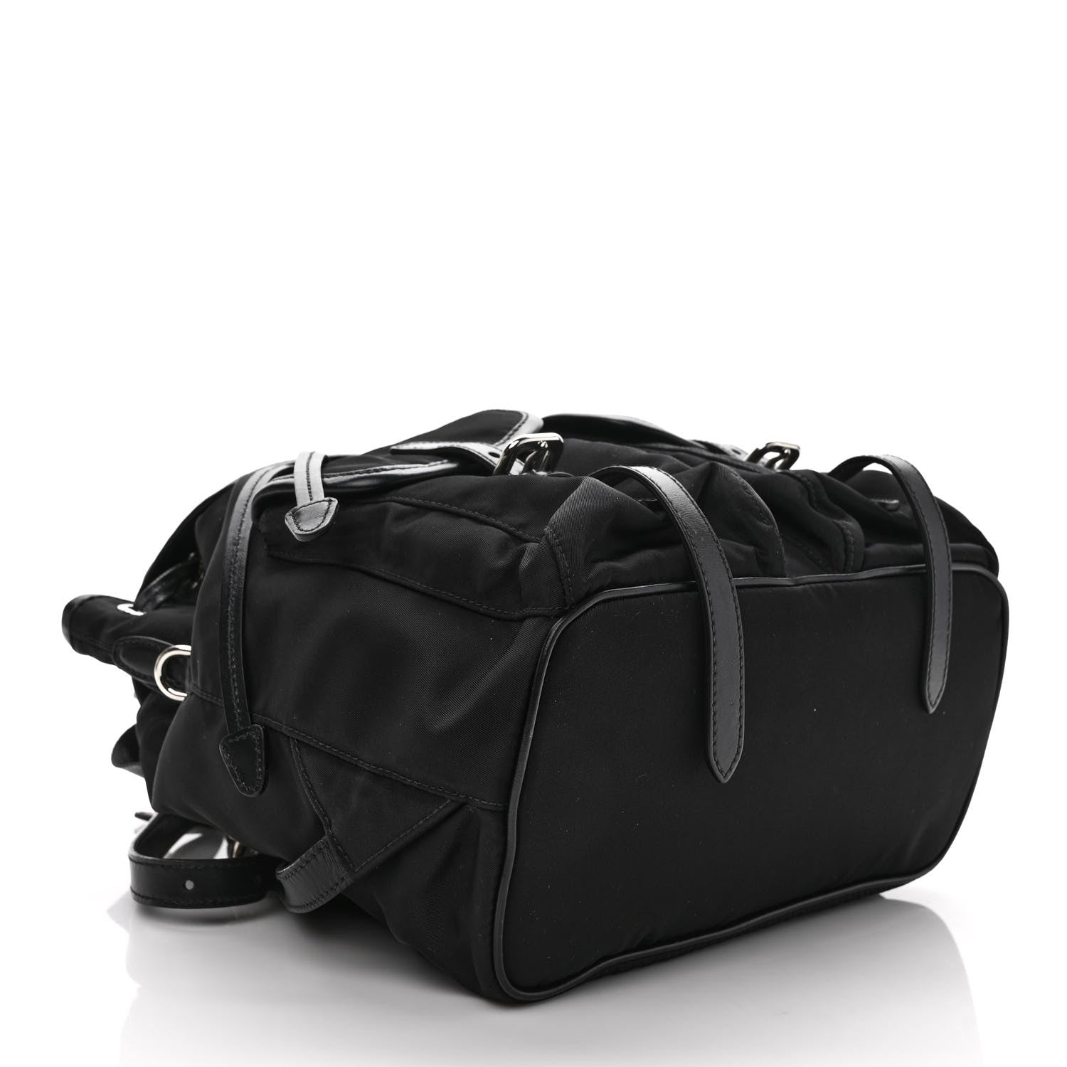 Prada Tessuto Nylon Soft Calfskin Small Backpack Black 4 of 12