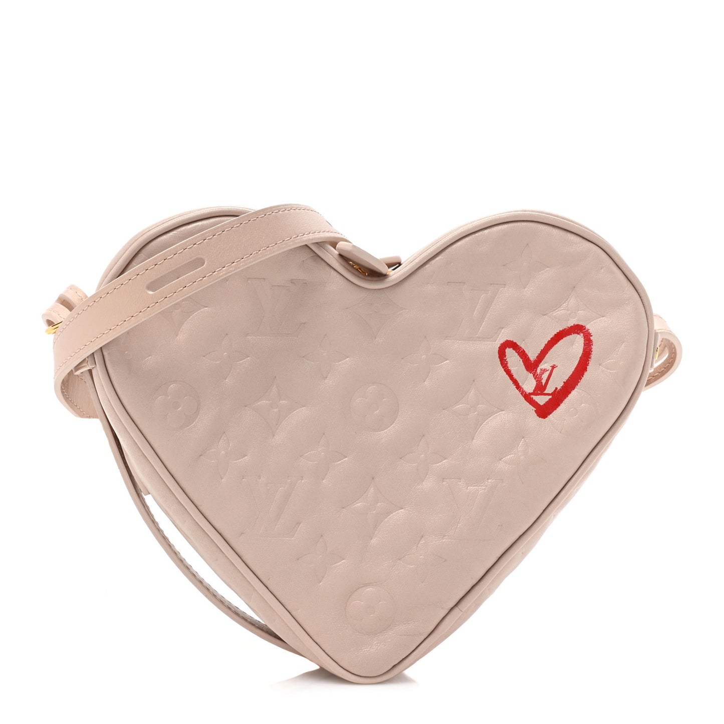 Lambskin Embossed Monogram Fall In Love Sac Coeur Light Pink