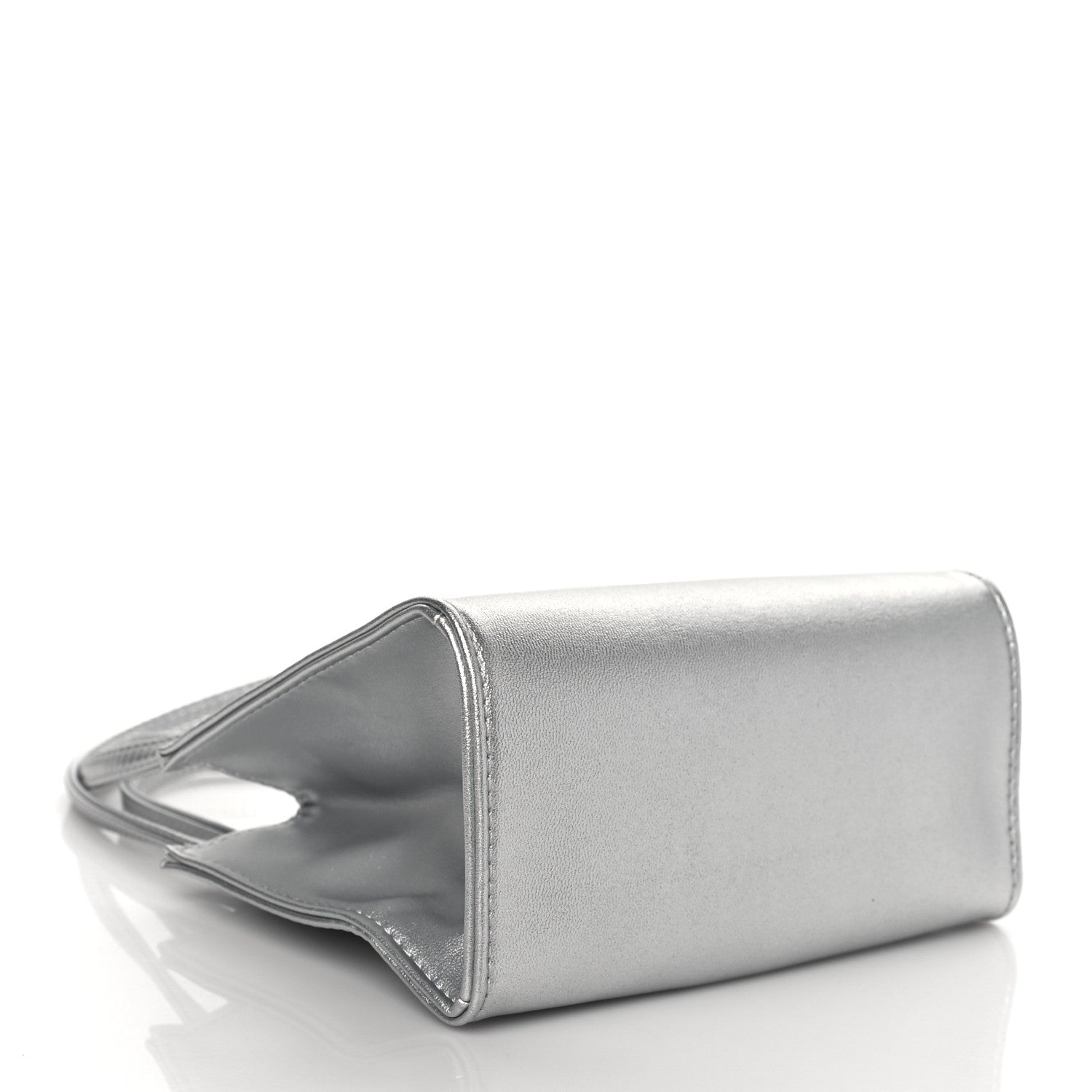 Telfar Metallic Vegan Leather Small Shopping Bag Silver 4 of 10