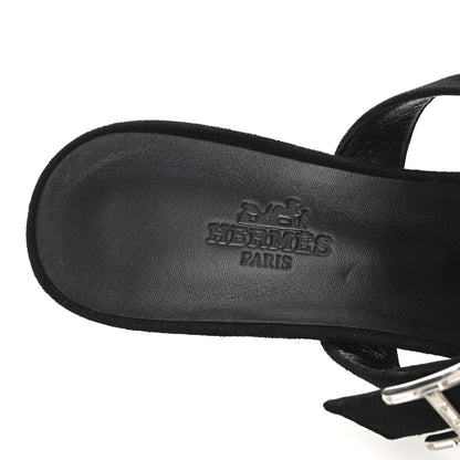 Hermes Suede Goatskin Blink Mules 36 Black 8 of 10