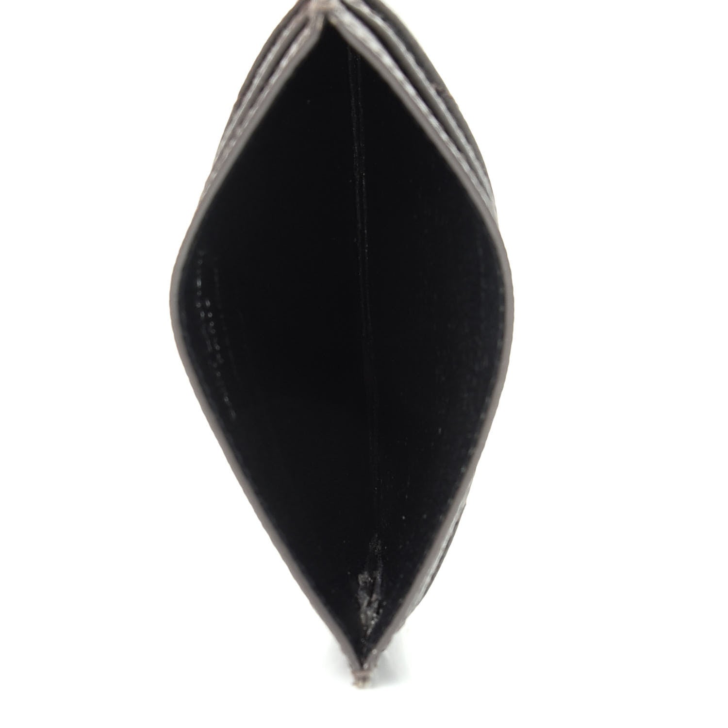 Saint Laurent Grain De Poudre Matelasse Chevron Monogram Credit Card Case Coal 5 of 5